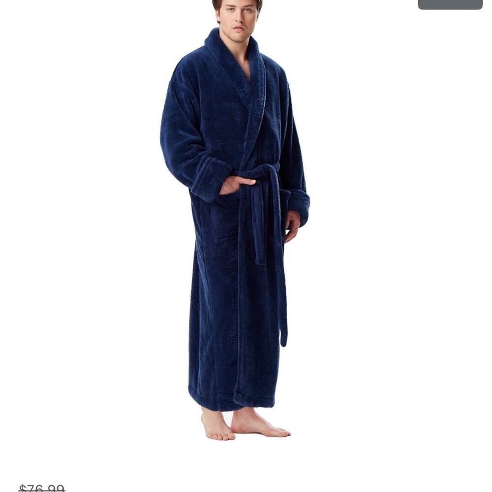 Men's Plush Blue Robe